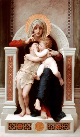 The Virgin, the Baby Jesus and Saint John the Baptist by William-Adolphe Bouguereau