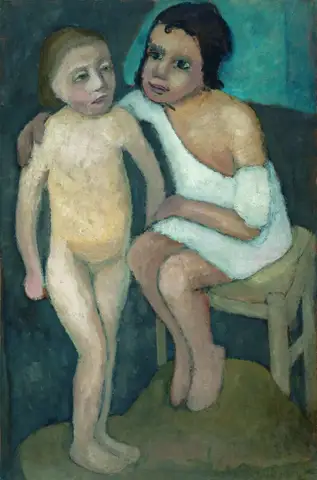 Sitting Girl and Nude by Paula Modersohn-Becker