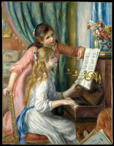 Two Young Girls at the Piano by Pierre-Auguste Renoir