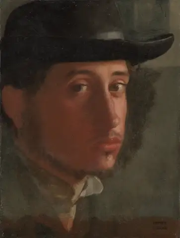 Self Portrait with Fedora by Edgar Degas
