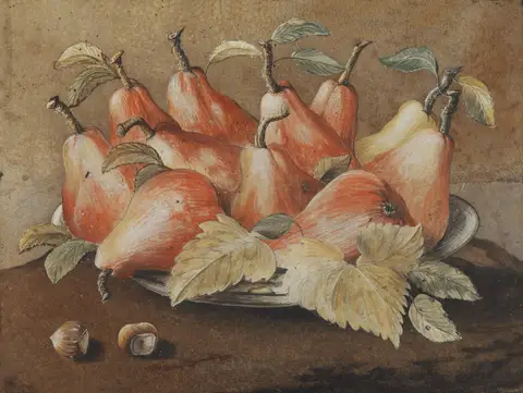 Still Life with Peaches and Carob by Giovanna Garzoni