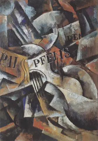 Stillleben mit Gitarre by Liubov Popova
