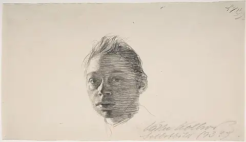 Self-Portrait, turned slightly to the left by Käthe Kollwitz