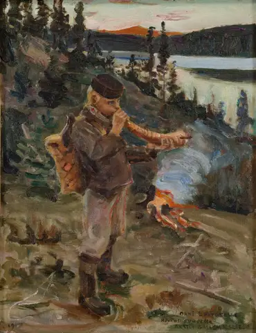 Shepherd boy from Paanajärvi by Akseli Gallen-Kallela