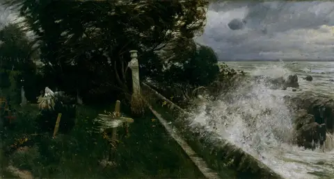 Seaside Cemetery by Adolf Hirémy-Hirschl