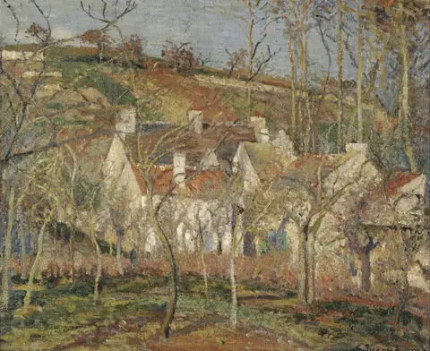 Red Roofs, Corner of a Village, Winter by Camille Pissarro