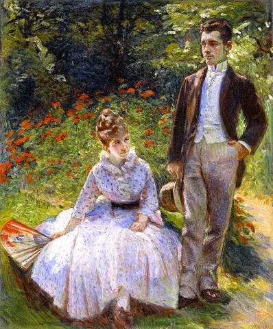 Pierre and His Aunt Louise in the Garden by Marie Bracquemond