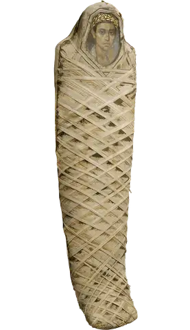 Mummy with an Inserted Panel Portrait of a Youth by Coptic Art