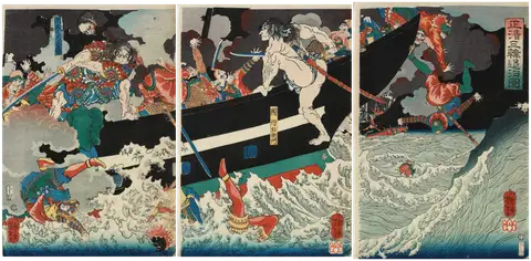 Masakiyo Conquering Korea by Tsukioka Yoshitoshi