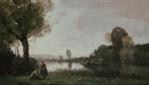 Seine Landscape Near Chatou by Jean-Baptiste Camille Corot