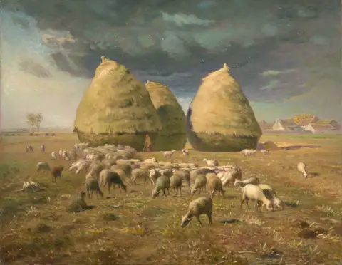 Haystacks: Autumn by Jean-François Millet