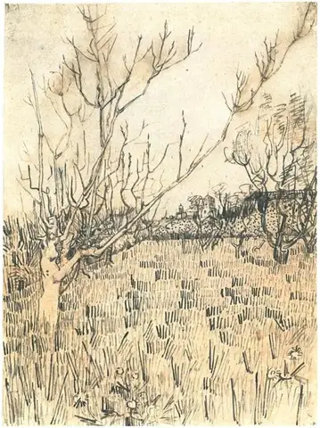 Orchard with Arles in the Background by Vincent Van Gogh