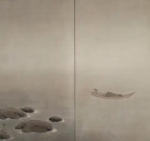 Fishing Boat on the Lake by Hishida Shunsō