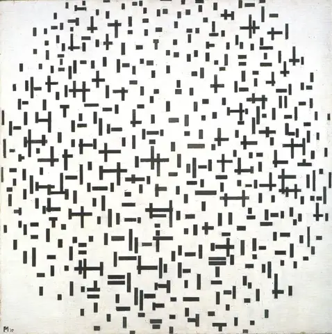 Composition with Lines (Composition in Black and White) by Piet Mondrian