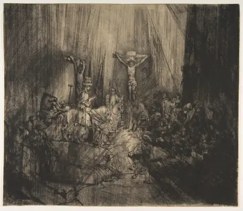 Christ Crucified between the Two Thieves: The Three Crosses by Rembrandt van Rijn