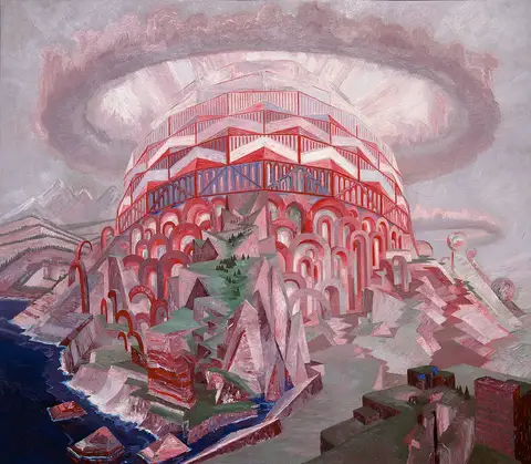 Cantilever Cupola with Five Hilltops by Wenzel Hablik