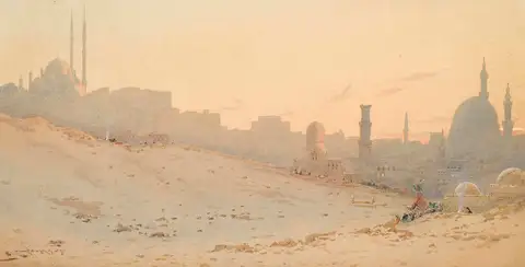 Cairo at dusk, Egypt by Augustus Osborne Lamplough
