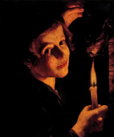 Boy Singeing a Bat's Wings by Trophime Bigot