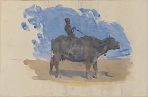 Boy on Water Buffalo by John Singer Sargent