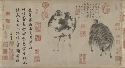 A Sheep and Goat by Zhao Mengfu