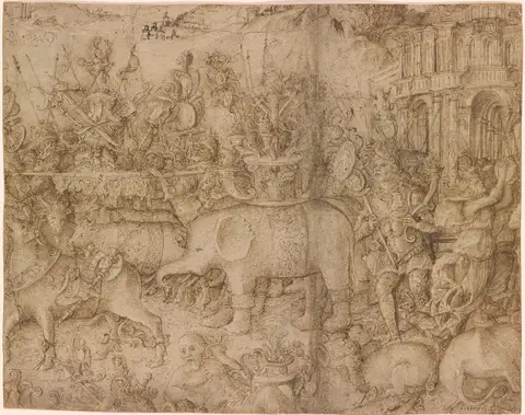 Triumphal Procession with Elephant by Bernardo Parentino