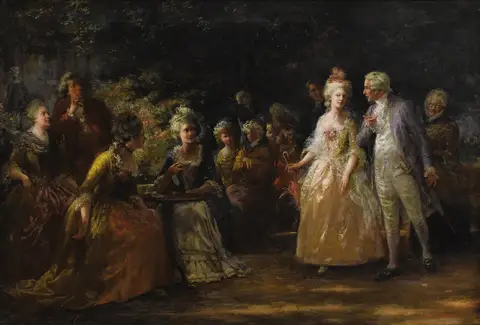 Tea in the Garden by Jennie Augusta Brownscombe