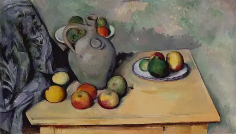 Pitcher and Fruits on a Table by Paul Cézanne