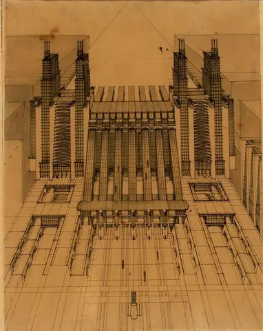 Air and Train Station with Funiculars by Antonio Sant'Elia