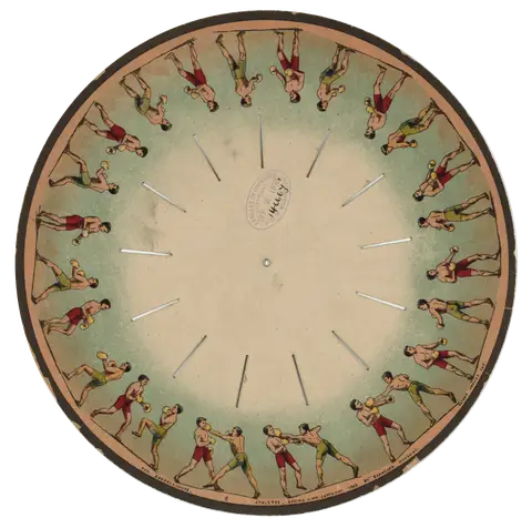 Zoopraxiscope, Athletes Boxing by Eadweard Muybridge