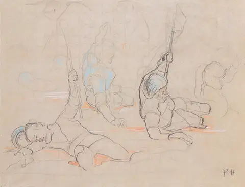 The Wounded Standard Bearer Hans Baer by Ferdinand Hodler