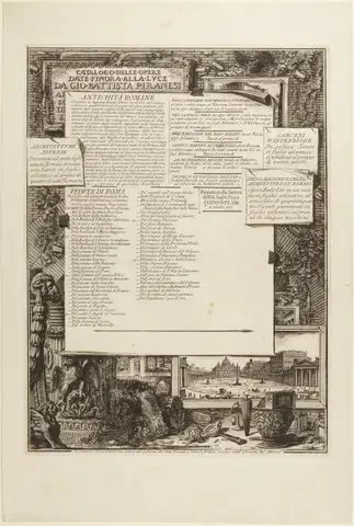 Catalogo delle Opere by Giovanni Battista Piranesi