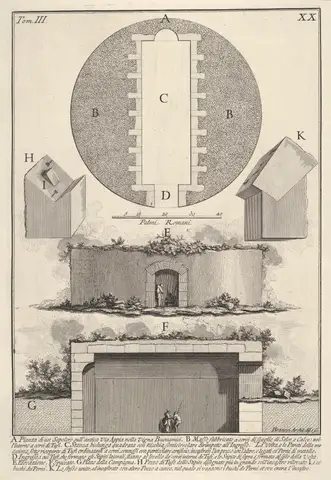 Plan of a Tomb on the Appian Way in Vigna Buonamici by Giovanni Battista Piranesi