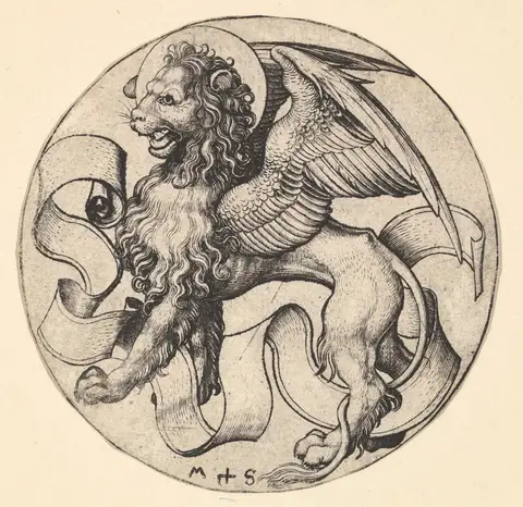 The Lion of Saint Mark by Martin Schongauer