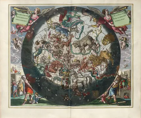 Harmonia Macrocosmica Plate 26 — Northern Stellar Hemisphere by Andreas Cellarius