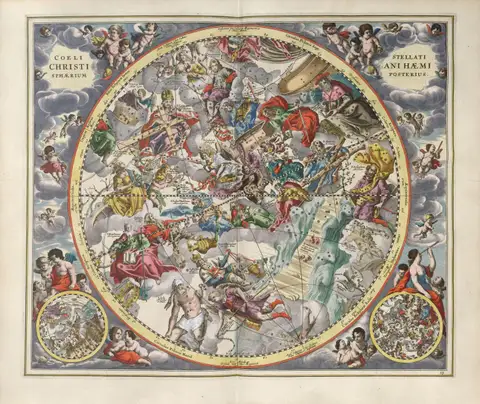 Harmonia Macrocosmica Plate 23 — Second Hemisphere by Andreas Cellarius
