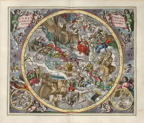 Harmonia Macrocosmica Plate 22 — First Hemisphere by Andreas Cellarius