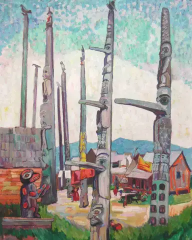 Totem Poles, Kitseukla by Emily Carr