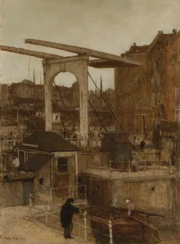 The New Haarlem Sluis at the Singel by Matthijs Maris