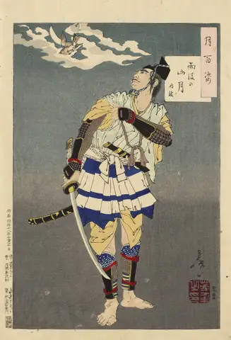 100 Aspects, No 9. Mountain moon after rain by Tsukioka Yoshitoshi