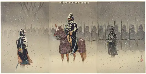 The Advance to Weihaiwei by Kobayashi Kiyochika 清親