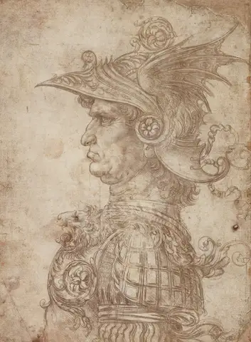Bust of a Warrior in a Winged Helmet by Leonardo da Vinci