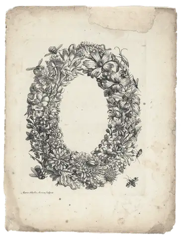 Floral Wreath with Insects by Maria Sibylla Merian