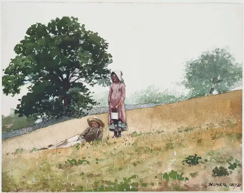 Boy and Girl on a Hillside by Winslow Homer