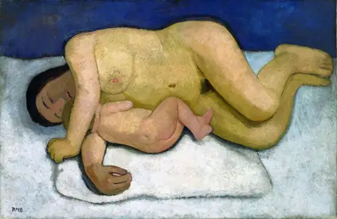 Reclining Mother and Child 2 by Paula Modersohn-Becker