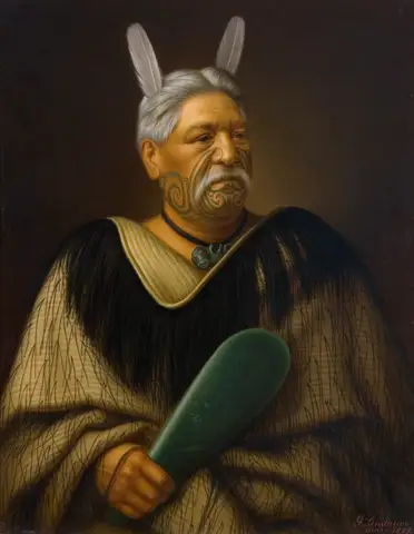 Portrait of Wahanui Reihana Te Huatare by Gottfried Lindauer