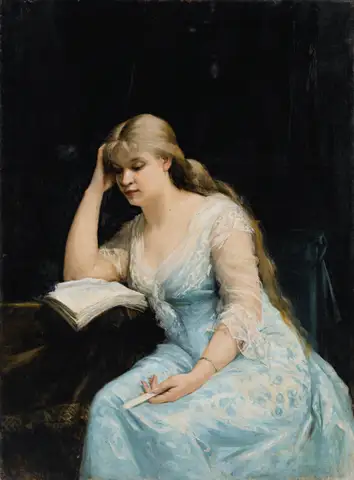A Young Woman Reading by Marie Bashkirtseff