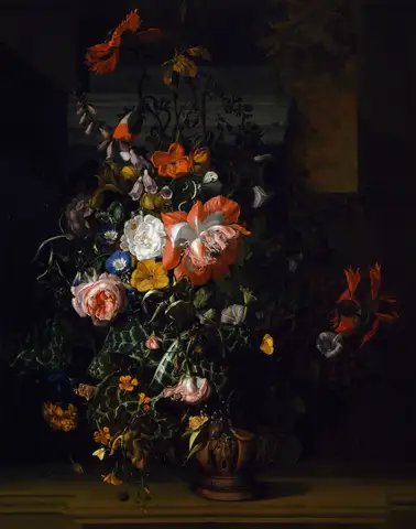 Roses, Convolvulus, Poppies, and Other Flowers by Rachel Ruysch