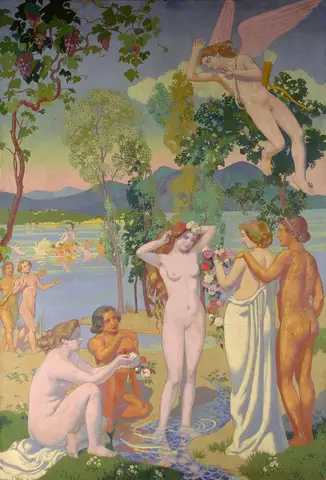 Psyche Panel 1 — Eros is Struck by Psyche's Beauty by Maurice Denis