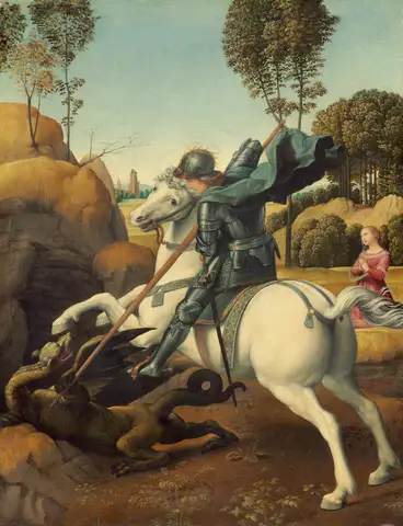 Saint George and the Dragon by Raphael Sanzio