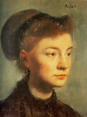 Head of a Yound Woman by Edgar Degas